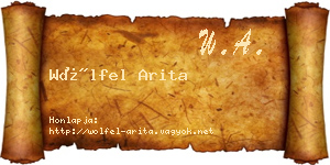 Wölfel Arita névjegykártya